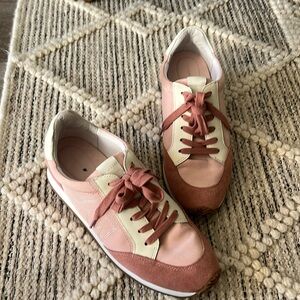 Stylish Pink and Cream Women's Sneakers